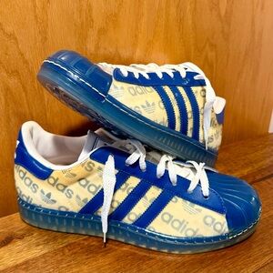 Authentic Adidas Superstar CLR Blue Clear Sz 9.5 Shoes Sneakers